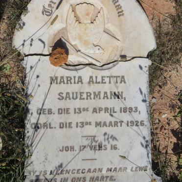 SAUERMANN Maria Aletta  1893-1926