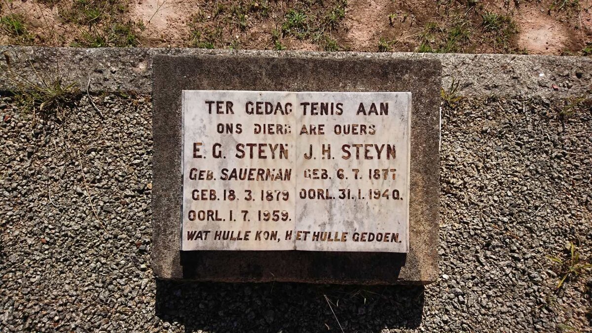 STEYN J.H. 1877-1940 &amp; E.G. SAUERMAN 1879-1959