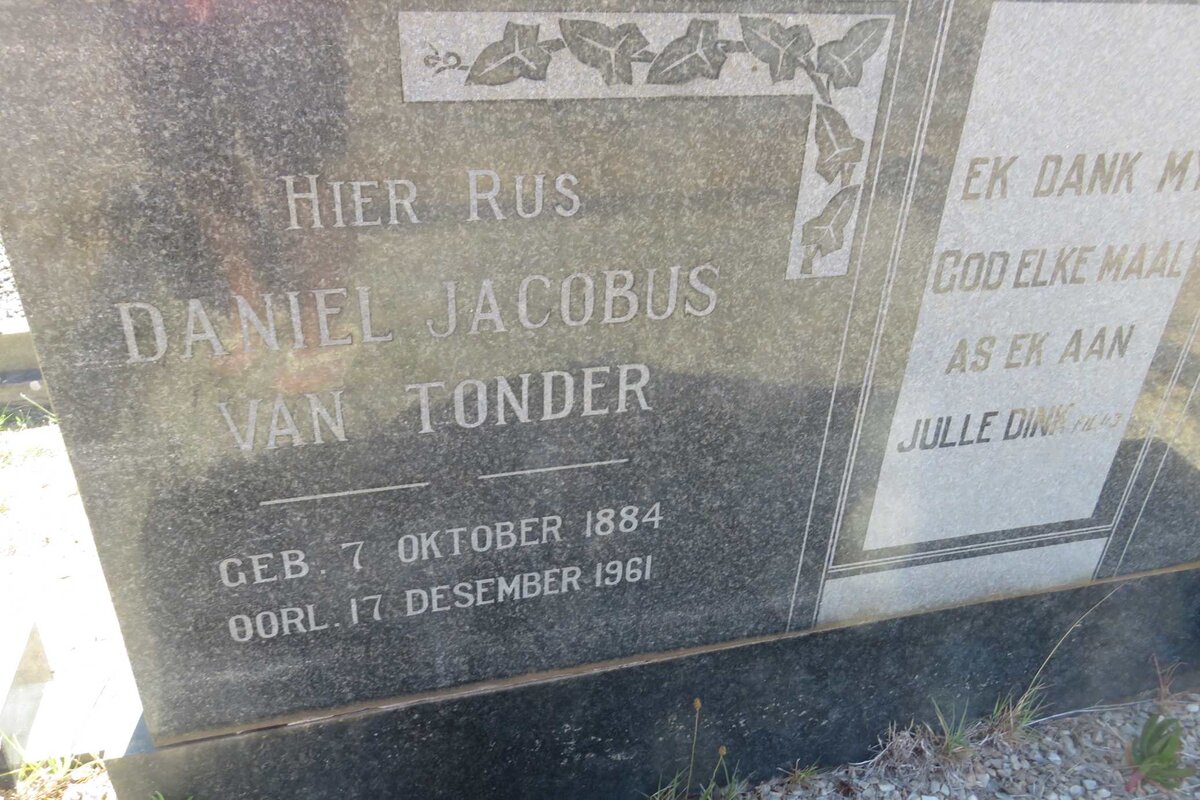TONDER Daniël Jacobus, van 1884-1961 &amp; Christina Jacoba KOEN 1890-1950