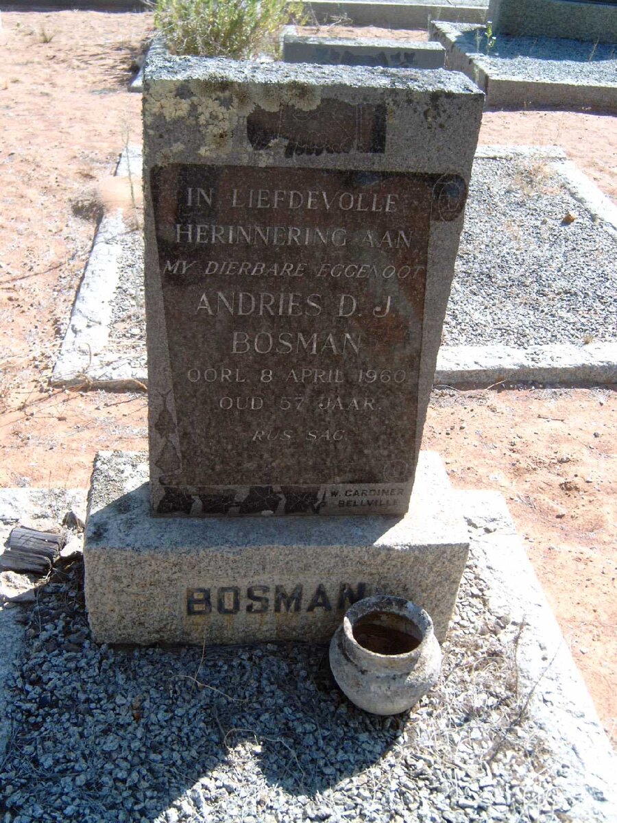 BOSMAN Andries D.J. -1960