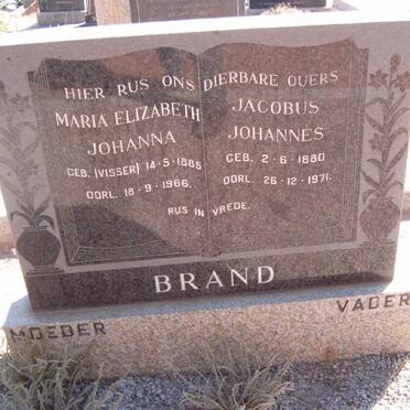 BRAND Jacobus Johannes 1880-1971 &amp; Maria Elizabeth Johanna VISSER 1885-1966