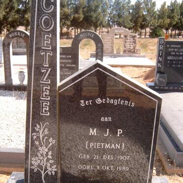 COETZEE M.J.P. 1907-1989