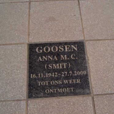 GOOSEN Anna M.C. nee SMIT 1942-2000