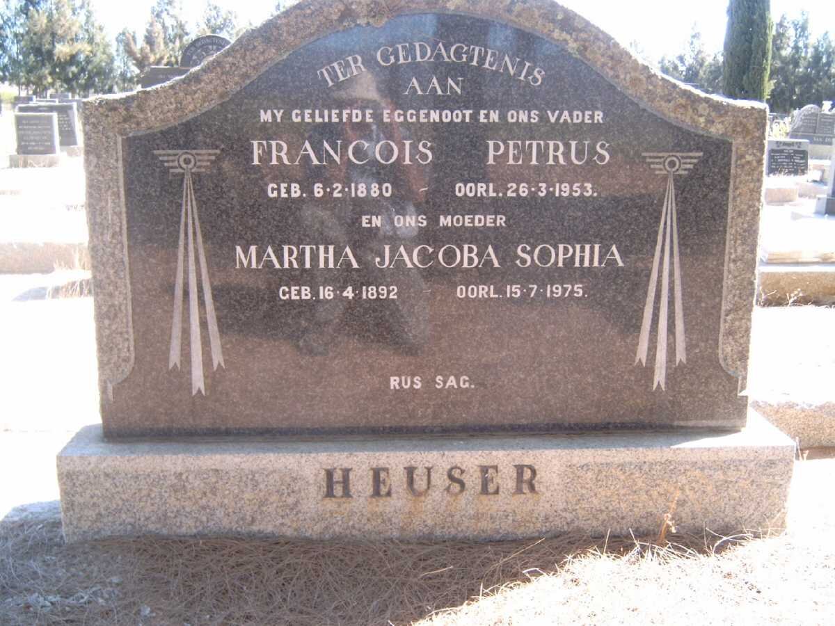 HEUSER Francois Petrus 1880-1953 &amp; Martha Jacoba Sophia 1892-1975