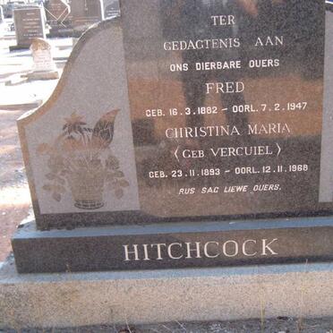 HITCHCOCK Fred 1882-1947 &amp; Christina Maria VERCUIEL 1893-1968