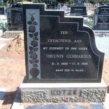 KOTZE Theunis Gerhardus 1886-1968