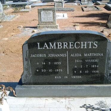 LAMBRECHTS Jacobus Johannes 1895-1978 &amp; Alida Marthina VISSER 1894-1938