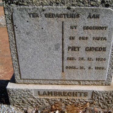 LAMBRECHTS Piet Gideon 1924-1959