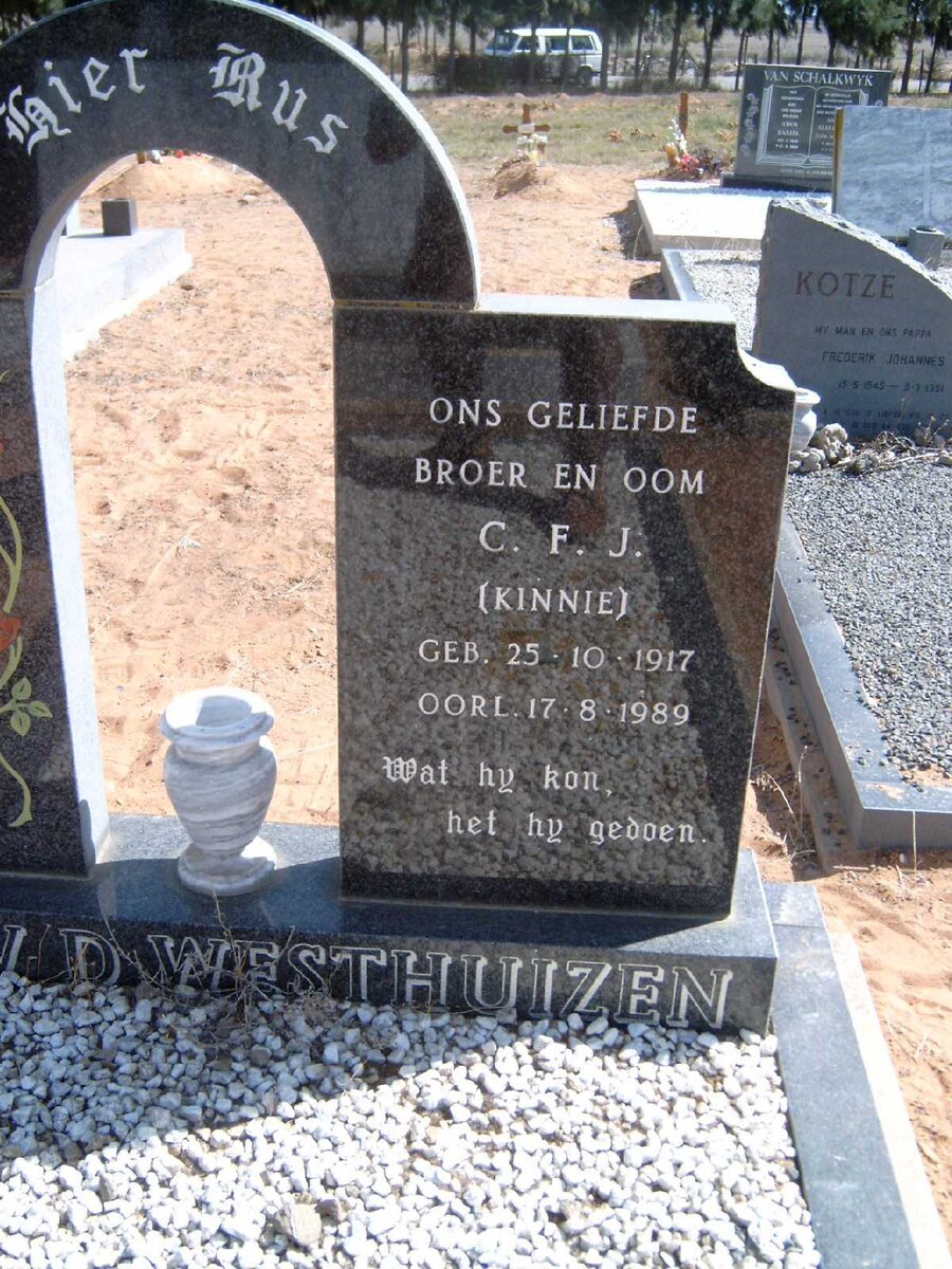 WESTHUIZEN C.F.J., v.d. 1917-1989
