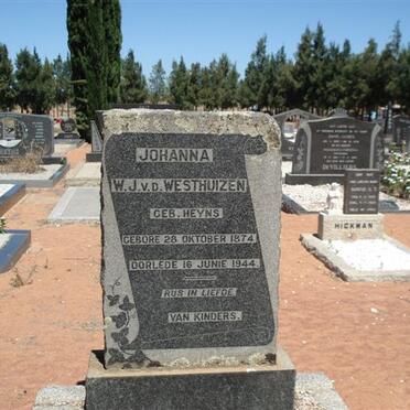 WESTHUIZEN Johanna W.J., v.d. nee HEYNS 1874-1944
