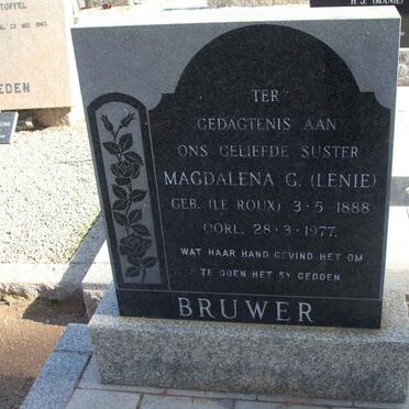 BRUWER Magdalena G. nee LE ROUX 1888-1977