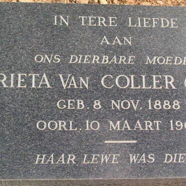 COLLER Grieta, van nee BRUWER 1888-1966