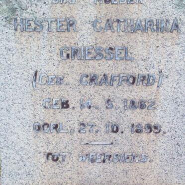 GRIESSEL Hester Catharina nee CRAFFORD 1862-1899