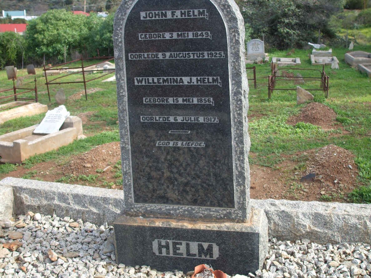 HELM John F. 1849-1925 &amp; Willemina J. 1856-1917