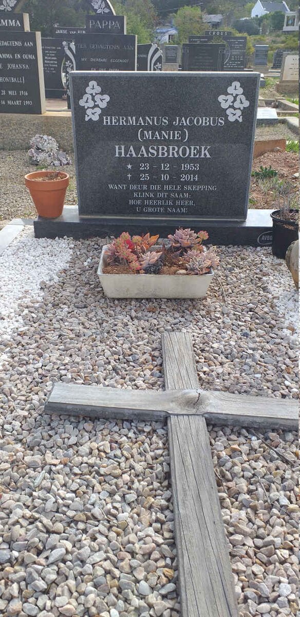 HAASBROEK Hermanus Jacobus 1953-2014