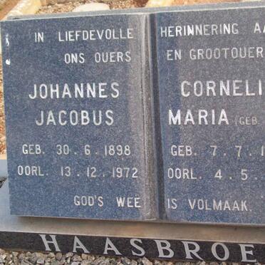 HAASBROEK Johannes Jacobus 1898-1972 &amp; Cornelia Maria MARAIS 1901-1981