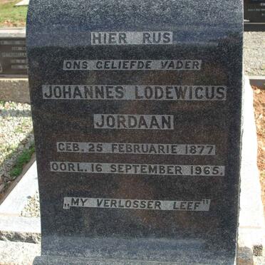 JORDAAN Johannes Lodewicus 1877-1965