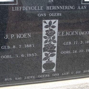 KOEN J.P. 1887-1953 &amp; E.E. ACKHURST 1889-1970