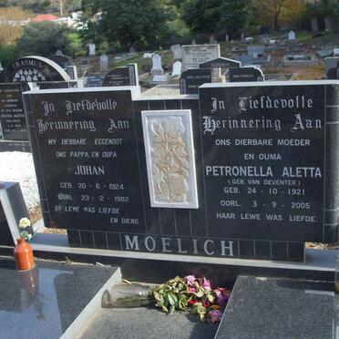 MOELICH Johan 1924-1982 &amp; Petronella Aletta VAN DEVENTER 1921-2005