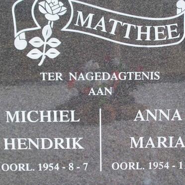 MATTHEE Michiel Hendrik -1954 :: MATTHEE Anna Maria -1954 :: MATTHEE Charlotte 1935-2004 