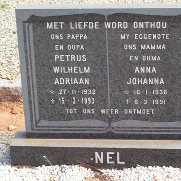 NEL Petrus Wilhelm Adriaan 1932-1993 &amp; Anna Johanna 1936-1991
