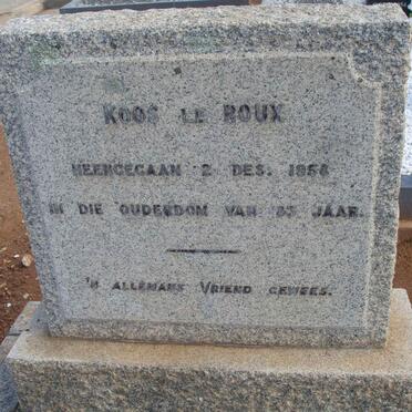 ROUX Koos, le -1958