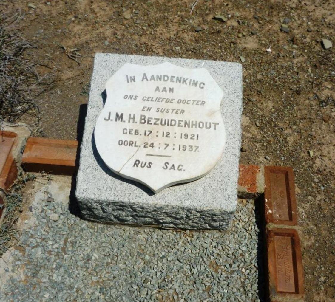 BEZUIDENHOUT J.M.H. 1921-1937