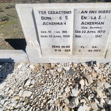 ACKERMAN Bernadus S. 1863-1938 & Engela E.J. BOTHMA 1870-1947