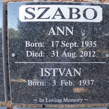 SZABO Istvan 1937- &amp; Ann 1935-2012