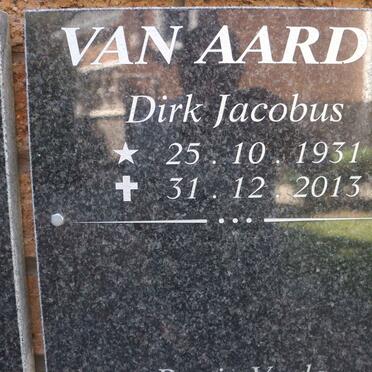 AARDE Dirk Jacobus, van 1931-2013