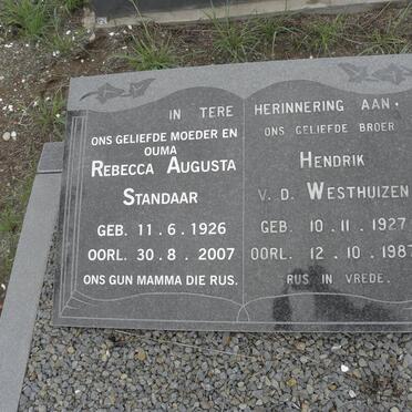 STANDAAR Rebecca Augusta 1928-2007 :: VAN DER WESTHUIZEN Hendrik 1927-1987