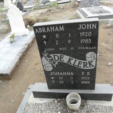 KLERK Abraham John, de 1920-1985 &amp; Johanna F.E. 1922-1989