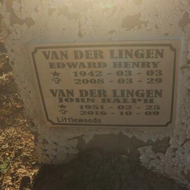 LINGEN Edward Henry, van der 1942-2008 :: VAN DER LINGEN John Ralph 1951-2016