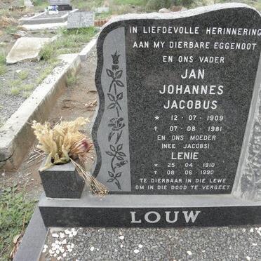 LOUW Jan Johannes Jacobus 1909-1981 &amp; Lenie JACOBS 1910-1990