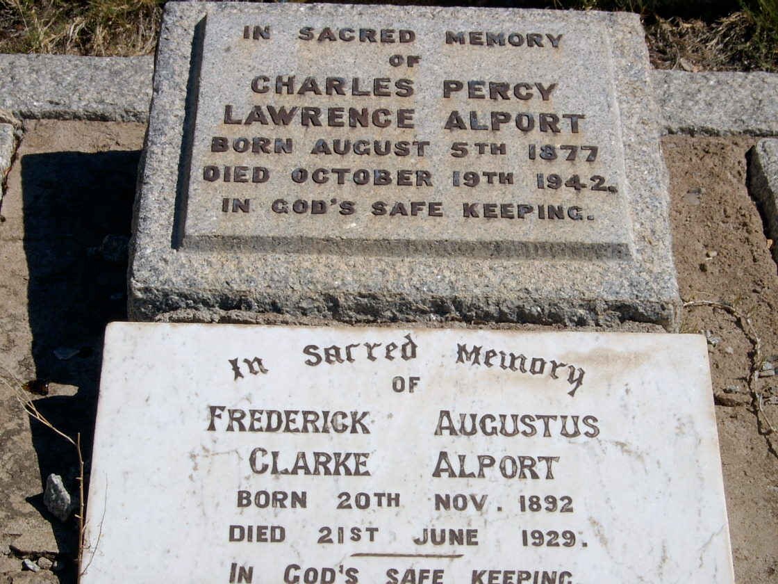ALPORT Charles Percy Lawrence 1877-1942 :: ALPORT Frederick Augustus Clarke 1892-1929