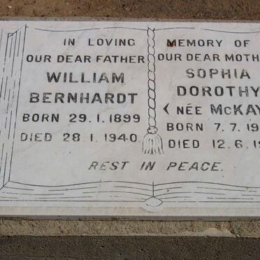 BERNHARDT William 1899-1940 &amp; Sophia Dorothy McKAY 1902-1977