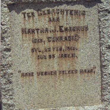 ERASMUS Martha J. nee CONRADIE -1918