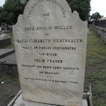FRASER Anna Amalia nee MULLER :: FRASER Maria Elizabeth nee SIEBERHAGEN