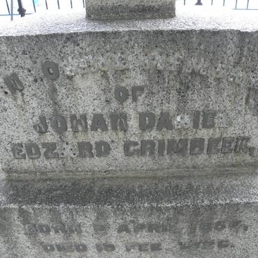 GRIMBEEK Johan Daniel Edzard 1854-1926 &amp; Johanna S.W. BUCHNER 1865-1949