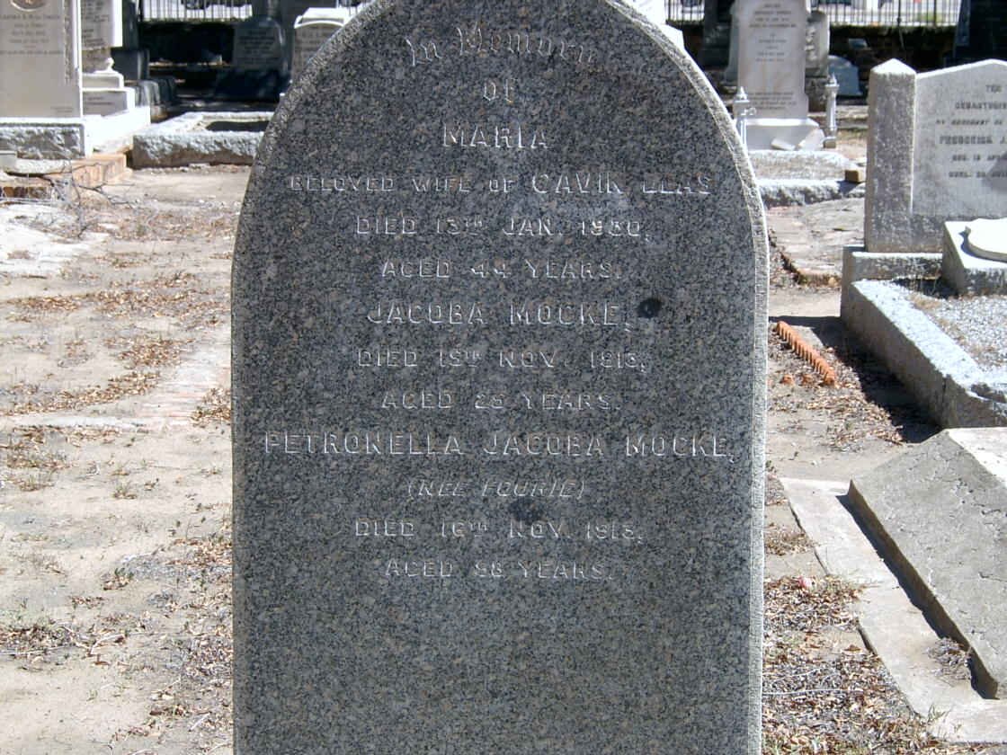 GLAS Maria -1930 :: MOCKE Jacoba -1913 :: MOCKE Petronella Jacoba nee FOURIE -1913