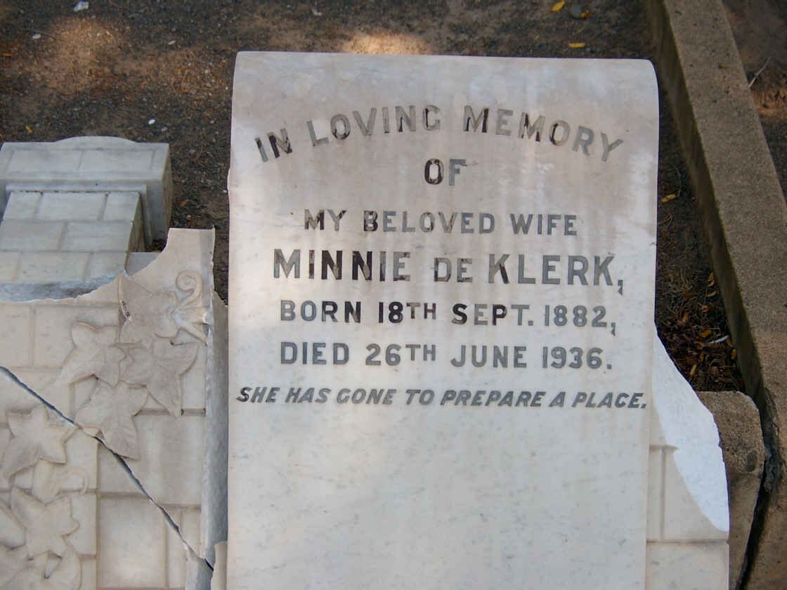 KLERK Minnie, de 1882-1936