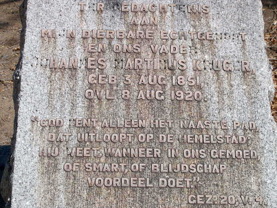 KRUGER Johannes Martinus 1851-1920