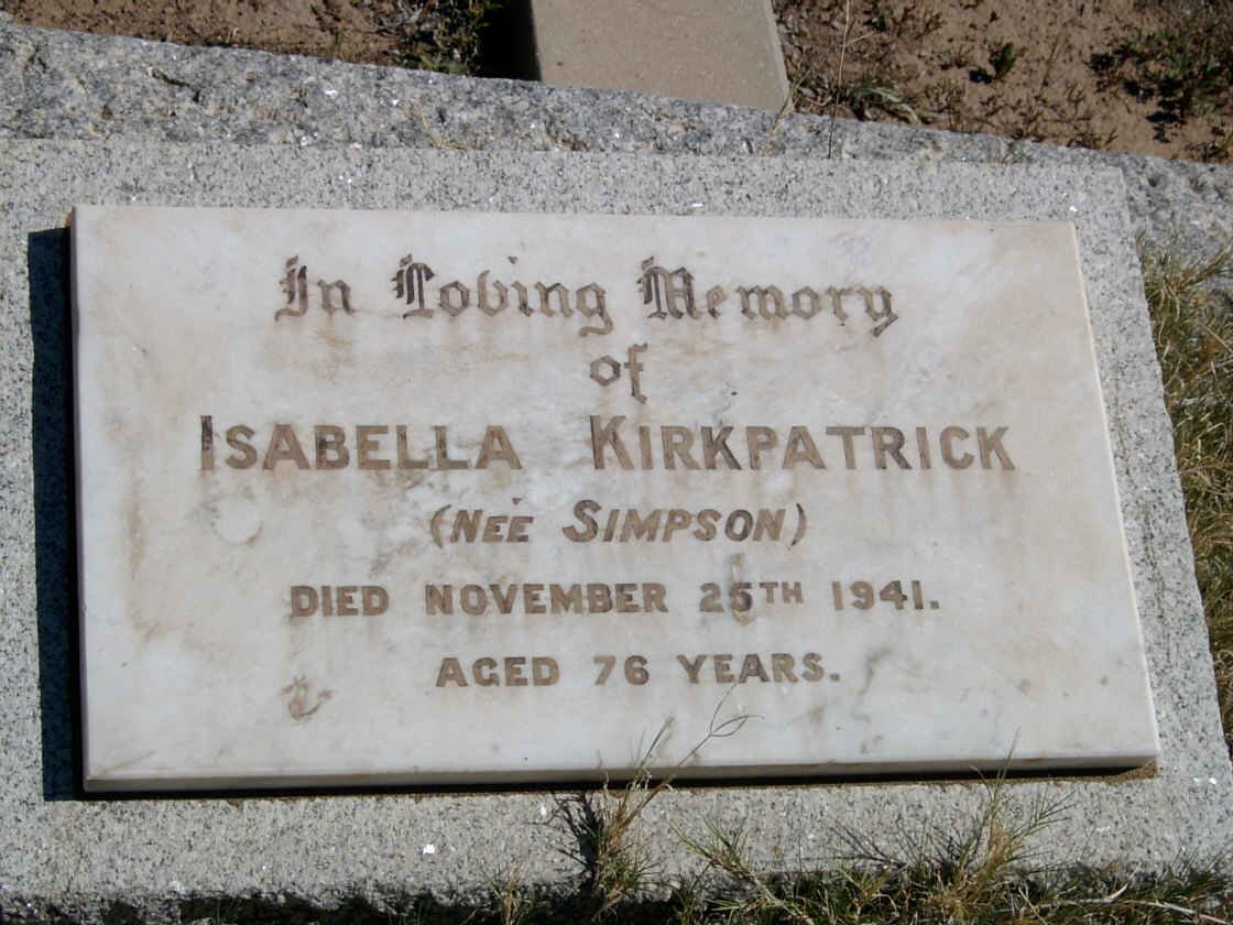 KIRKPATRICK Isabella nee SIMPSON -1941