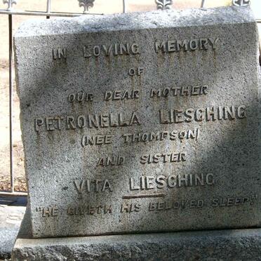 LIESCHING Petronella nee THOMPSON :: LIESCHING Vita