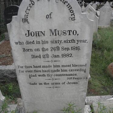 MUSTO John 1816-1882 &amp; Priscilla Soulby 1854-1914