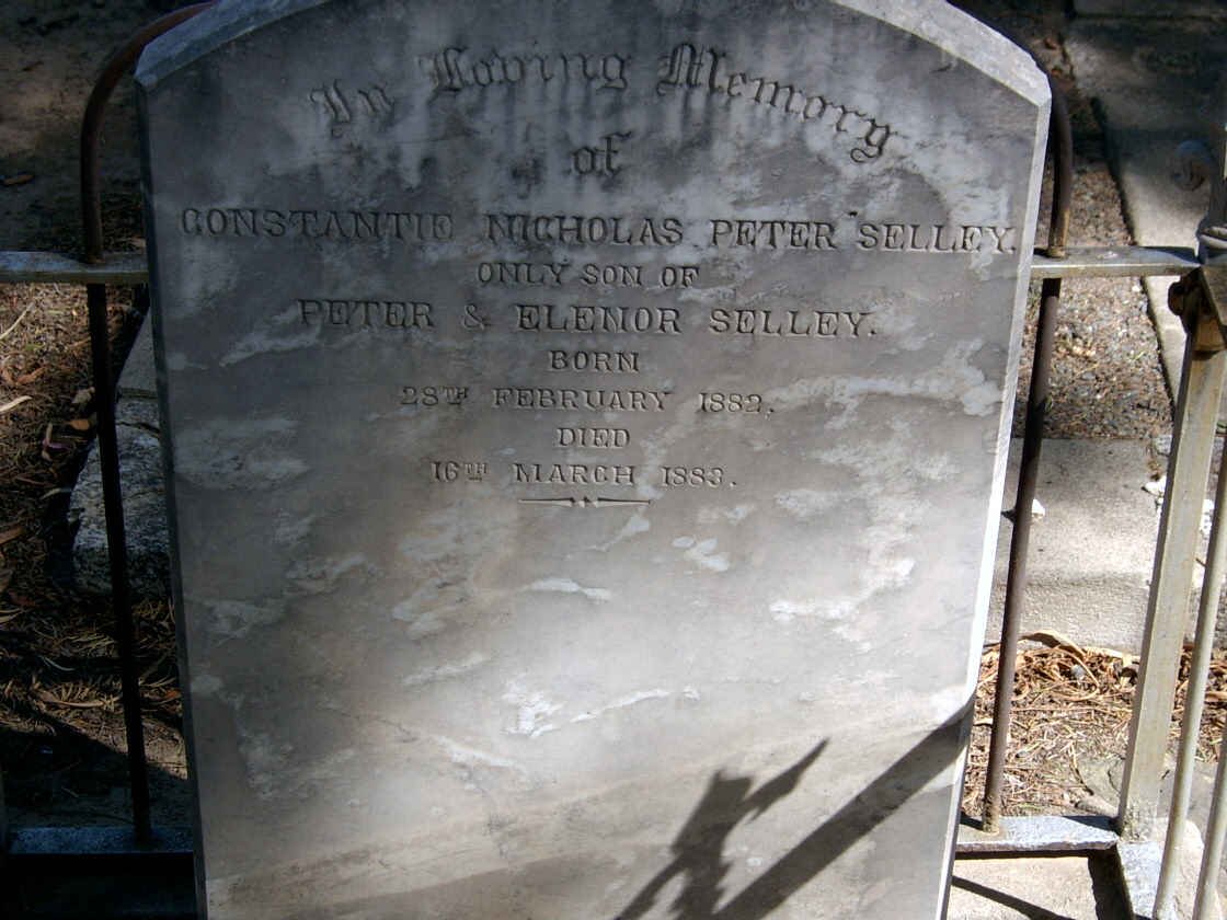 SELLEY Constantie Nicholas Peter 1882-1883