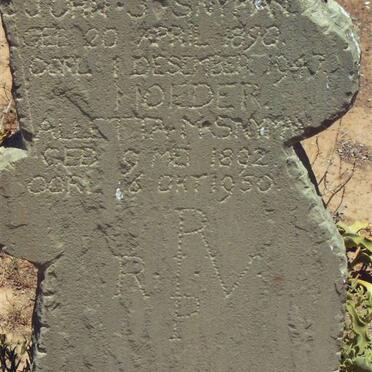 SNYMAN John J. 1890-1949 &amp; Alletta M. 1892-1950