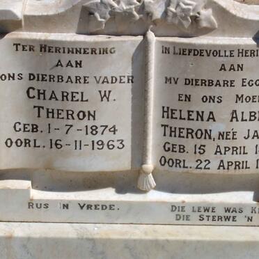 THERON Charel W. 1874-1963 &amp; Helena Alberta JACOBS 1884-1936