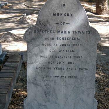 THWAITS Dorothea Maria nee SCHEEPERS 1866-1900