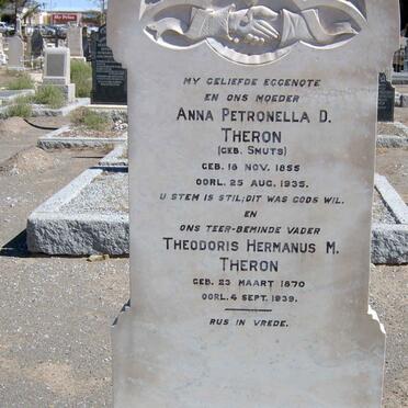THERON Theodoris Hermanus M. 1870-1939 &amp; Anna Petronella D. SMUTS 1855-1935